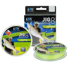 L&K - Pletená šňůra Jig Braid Zelená 0,08 mm 110 m 4,9 kg