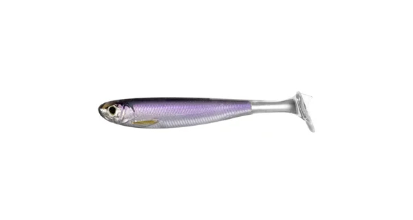 LIVETARGET - Gumová nástraha Slow-Roll Shiner Paddle Tail Swimbait 10 cm Silver Purple 4 ks