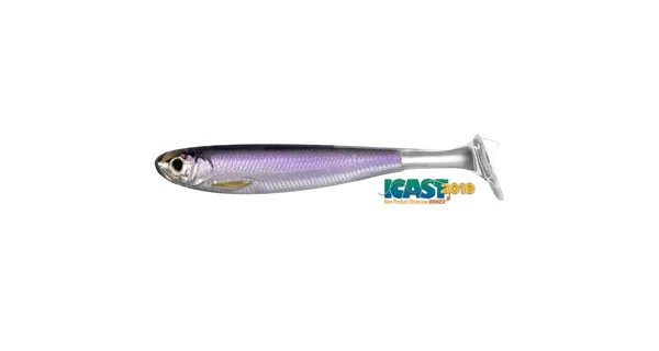 LIVETARGET - Gumová nástraha Slow-Roll Shiner Paddle Tail Swimbait 10 cm Silver Purple 4 ks