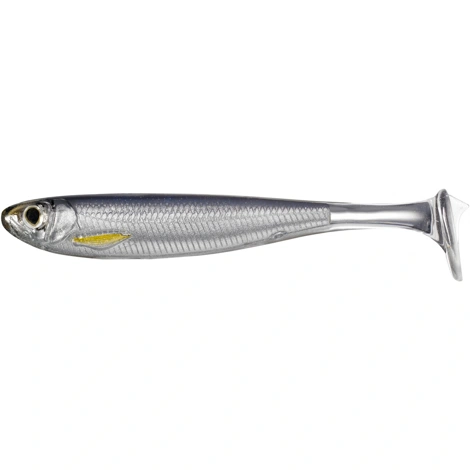 LIVETARGET - Gumová nástraha Slow-Roll Shiner Paddle Tail Swimbait 10 cm Silver Smoke 4 ks
