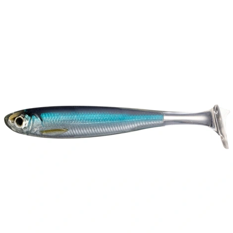 LIVETARGET - Gumová nástraha Slow-Roll Shiner Paddle Tail Swimbait 8,5 cm Silver Blue 4 ks