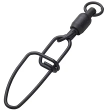 MADCAT - Obratlík s karabinou Stainless BB Swivel with Crosslock Snap vel. 2 75 kg Black 3 ks