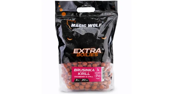 MAGIC WOLF - Boilies Extra 20 mm 3 kg Brusinka Krill