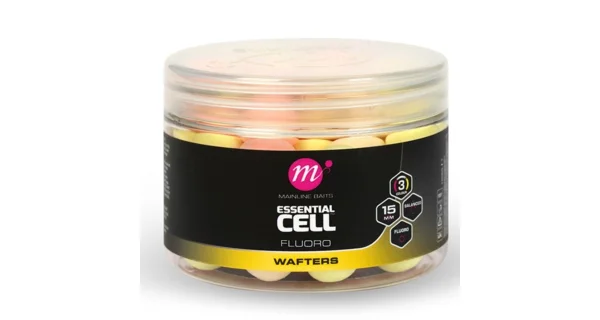 MAINLINE - Balanced Boilie Fluoro Wafters Pink Yellow White Essential Cell 15 mm