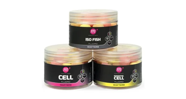 MAINLINE - Balanced Boilie Fluoro Wafters Pink Yellow White Essential Cell 15 mm