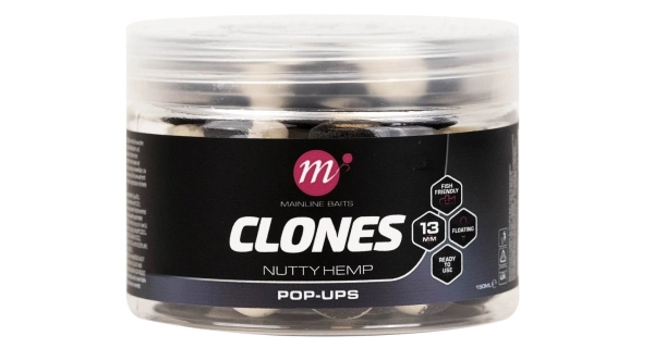 MAINLINE - Plovoucí boilie Clones Pop Ups Hemp 13 mm Konopí