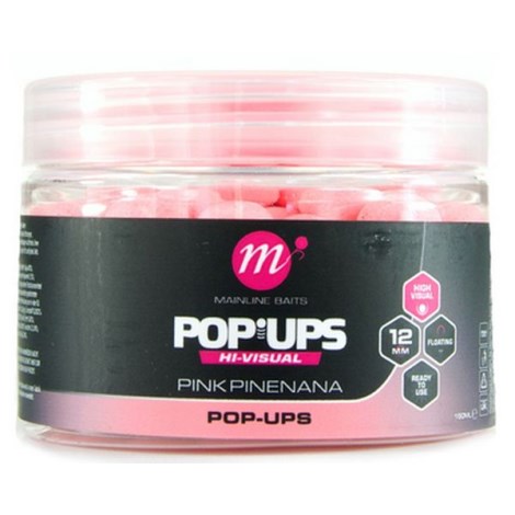 MAINLINE - Plovoucí boilie High Visual Mini Pop-ups Pink Pinenana 12 mm