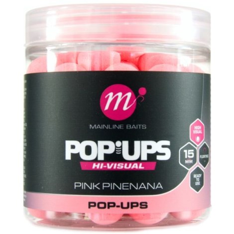 MAINLINE - Plovoucí boilie High Visual Pop-ups Pink Pinenana 15 mm