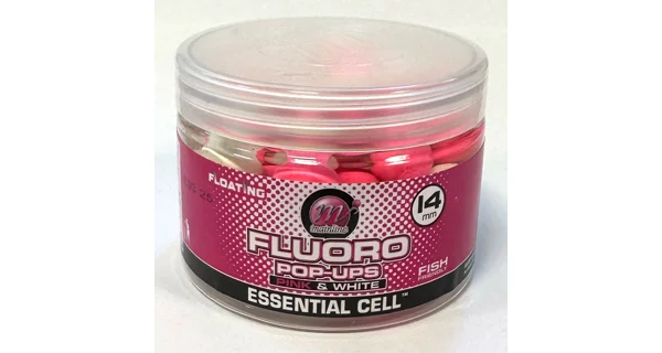 MAINLINE - Plovoucí boilie Pop-ups Pink & White Essential Cell 14 mm 150 ml