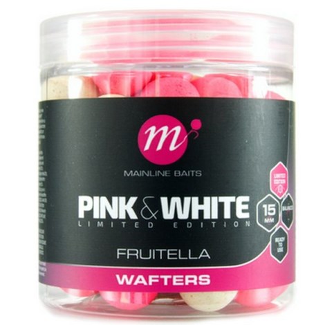 MAINLINE - Vyvážené boilie Fluro Pink & White Wafters Fruit-Tella 15 mm