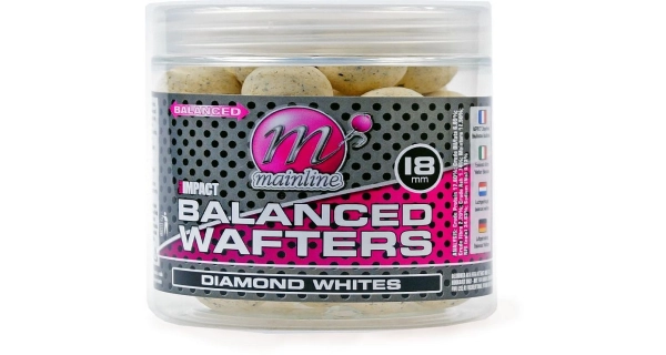 MAINLINE - Vyvážené boilie High Impact Balanced Wafters 18 mm Diamond Whites