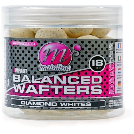 MAINLINE - Vyvážené boilie High Impact Balanced Wafters 18 mm Diamond Whites