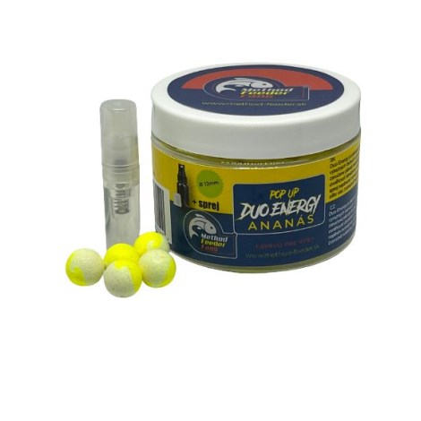 METHOD FEEDER FANS - Plovoucí Boilies Duo Energy Ananas 12mm 150ml + Sprej Esence 2ml