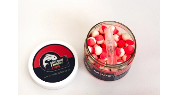 METHOD FEEDER FANS - Plovoucí Boilies Duo Energy Jahoda 12mm 150ml + Sprej Esence 2ml
