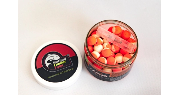 METHOD FEEDER FANS - Plovoucí Boilies Duo Energy Krill 15 mm 150 ml + Sprej Esence 2 ml