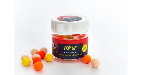 METHOD FEEDER FANS - Plovoucí boilies Fluo Jahoda 7 mm 50 ml