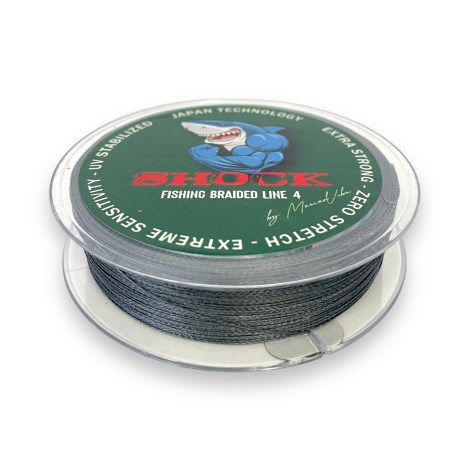 METHOD FEEDER FANS - Šoková Šňůra Shock Braided Line 4 Šedá 100 m 0,235 mm 11,60 kg