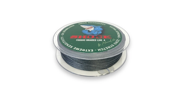 METHOD FEEDER FANS - Šoková Šňůra Shock Braided Line 4 Šedá 100 m 0,305 mm 16,50 kg