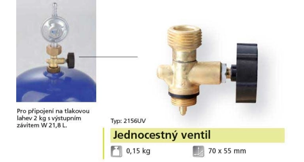 MEVA - Jednocestný Ventil pro 2 kg PB lahve