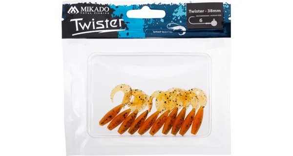 MIKADO - Gumová Nástraha Twister 3,8 cm Orange Pepper 10 ks
