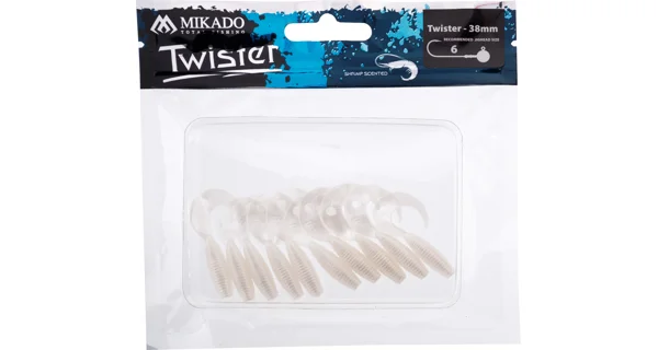MIKADO - Gumová Nástraha Twister 3,8 cm Pearl 10 ks
