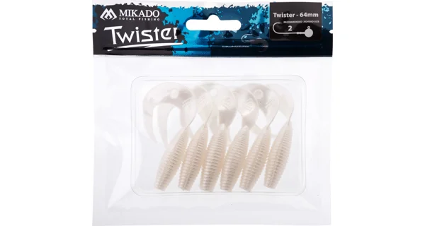 MIKADO - Gumová Nástraha Twister 6,4 cm Pearl 6 ks