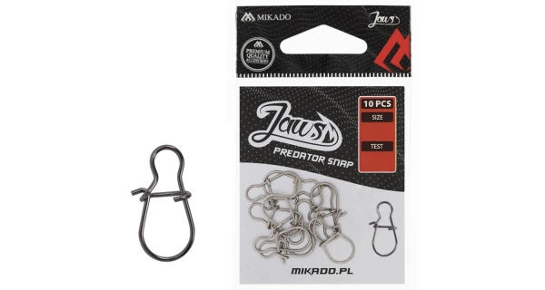 MIKADO - Karabina Jaws Predator Snap 092 vel. XL 10 ks