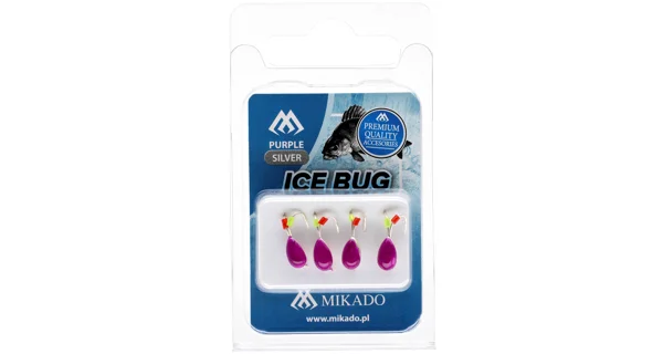 MIKADO - Marmyška Ice Bug 4 mm Fialová/Stříbrná 4 ks