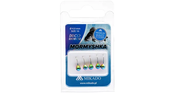 MIKADO - Marmyška Round Disco Mormyshka 0,4 g 18 mm Rainbow 5 ks