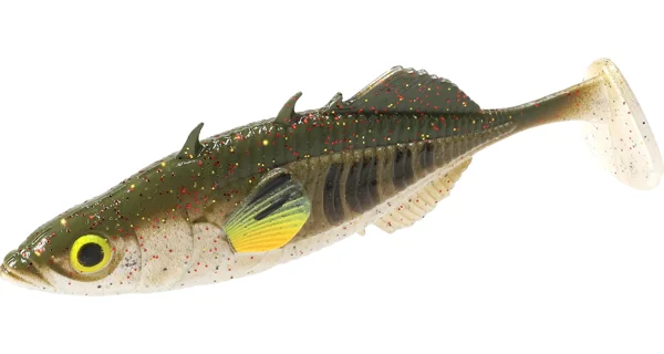 MIKADO - Nástraha Real Fish Stickleback 5 cm Green Pumpkin 5 ks