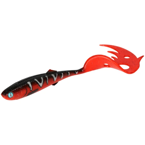 MIKADO - Nástraha Sicario Pike Tail 10,5 cm Red Tiger 4 ks