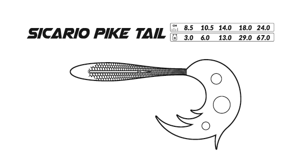 MIKADO - Nástraha Sicario Pike Tail 18 cm Bloody Perch 2 ks