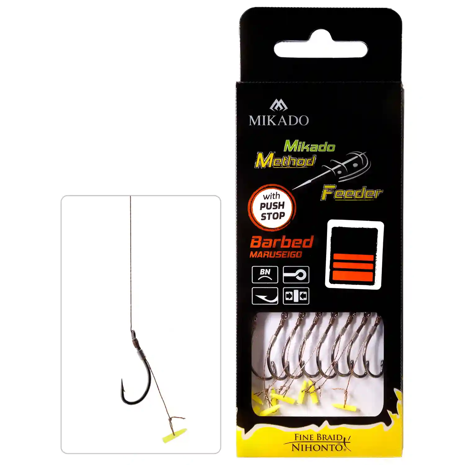 MIKADO - Návazec Method Feeder RIG 10 cm Push Stop 0,16 mm vel. 4 8 ks