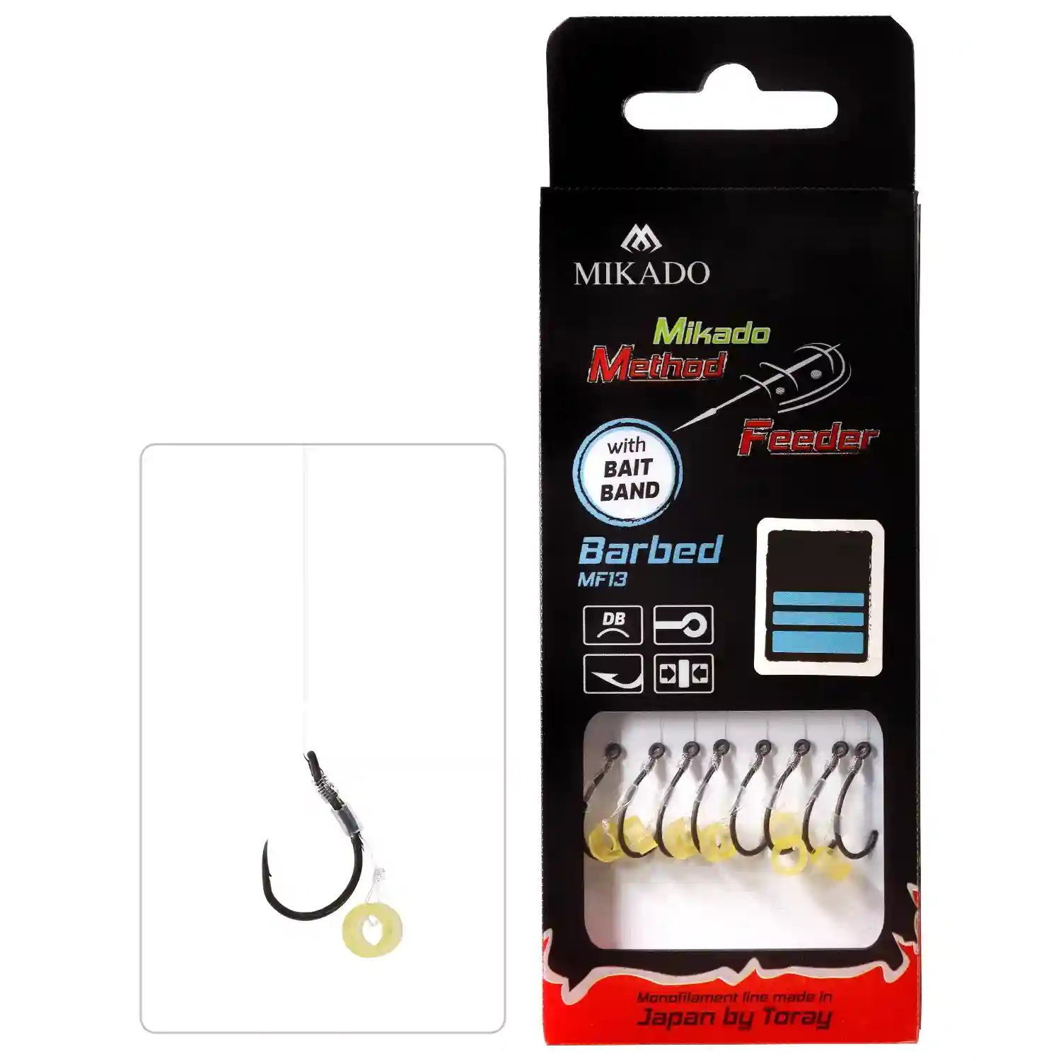 MIKADO - Návazec Method Feeder s gumkou 0,25 mm 10 cm vel. 8 8 ks