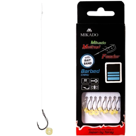 MIKADO - Návazec MF s gumkou 0,23 mm 10 cm vel. 12 8 ks