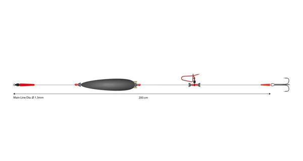 MIKADO - Návazec Mono Catfish Set Adjustable Combi Rig 10 g 100 kg 200 cm
