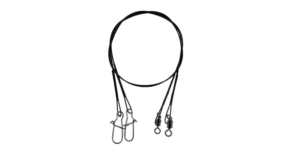 MIKADO - Ocelové lanko s obratlíkem kulovým 25 cm 10 kg 2 ks