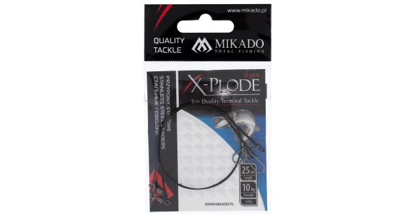 MIKADO - Ocelové lanko s obratlíkem kulovým 25 cm 10 kg 2 ks