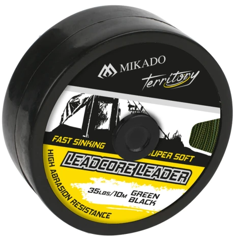 MIKADO - Olovněná šňůra Leadcore Leader 35 lb 10 m Černá zelená