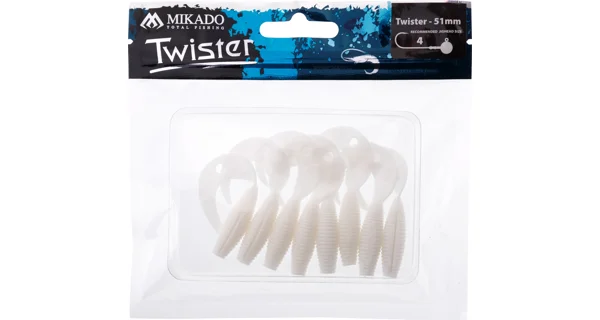 MIKADO - Pezon Gumová Nástraha Twister 5,1 cm Bílá
