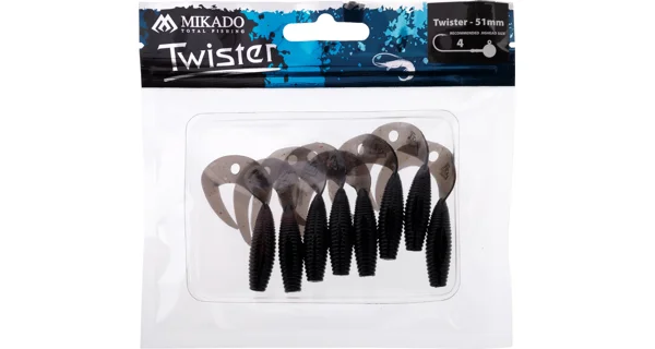 MIKADO - Pezon Gumová Nástraha Twister 5,1 cm Černá