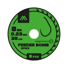 MIKADO - Pezon Hotový Návazec Feeder Bomb Rig s Vrutem Bez Protihrotu vel. 8 0,23 mm/38 cm