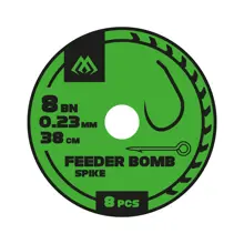 MIKADO - Pezon Hotový Návazec Feeder Bomb Rig s Vrutem Bez Protihrotu vel. 8 0,23 mm/38 cm