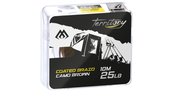 MIKADO - Pletená návazcová šňůra Coated Braid 25 lb 10 m Hnědá/Camo