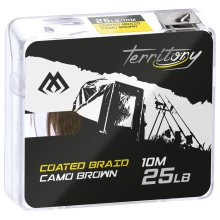 MIKADO - Pletená návazcová šňůra Coated Braid 35 lb 10 m Hnědá/Camo