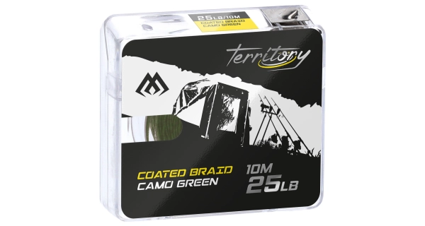 MIKADO - Pletená návazcová šňůra Coated Braid 35 lb 10 m Zelená/Camo