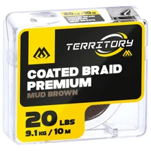 MIKADO - Pletená Návazcová Šňůra Coated Braid Premium Tmavě Hnědá 10 m 20 lb