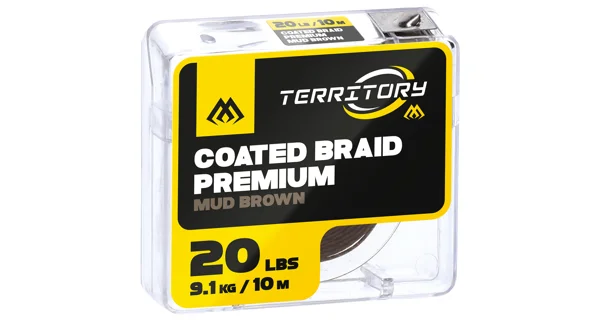 MIKADO - Pletená Návazcová Šňůra Coated Braid Premium Tmavě Hnědá 10 m 20 lb