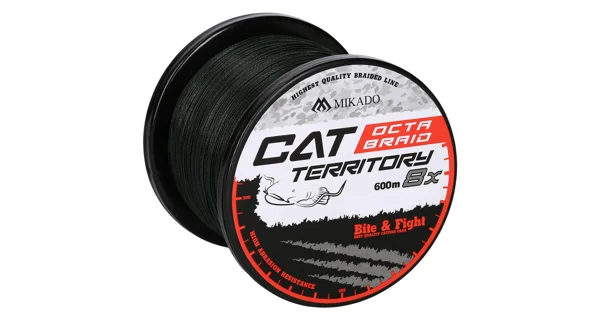 MIKADO - Pletená Šňůra Cat Territory Octa Braid Zelená 600 m 0,60 mm/61,80 kg