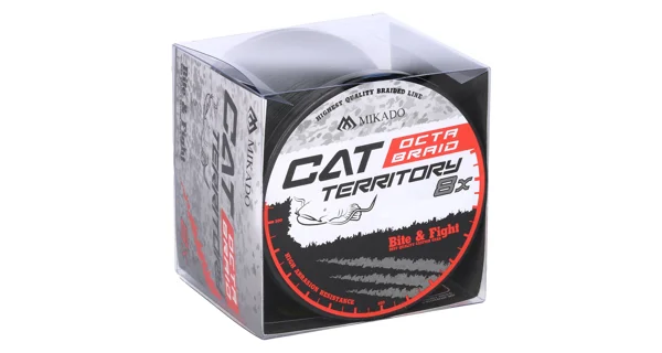 MIKADO - Pletená Šňůra Cat Territory Octa Braid Zelená 600 m 0,60 mm/61,80 kg